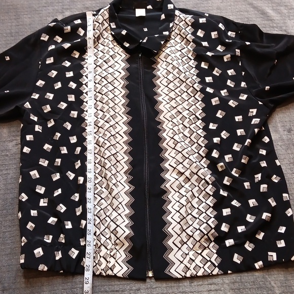80s 90s Funky Geometric Windbreaker Jacket, Lightweight Geometric Full Zip - Picture 8 of 10